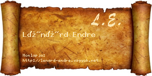 Lénárd Endre névjegykártya