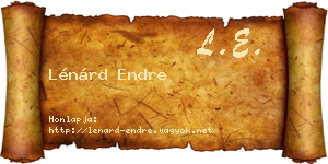 Lénárd Endre névjegykártya